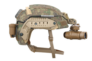 Helmet vision military device, side view. 3D rendering © ARTYuSTUDIO