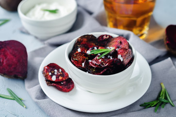 Rosemary sea salt beet chips