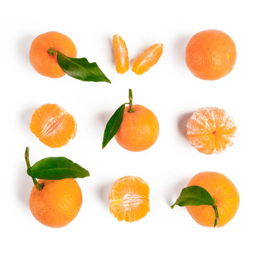 Christmas mandarin or tangerines seamless pattern