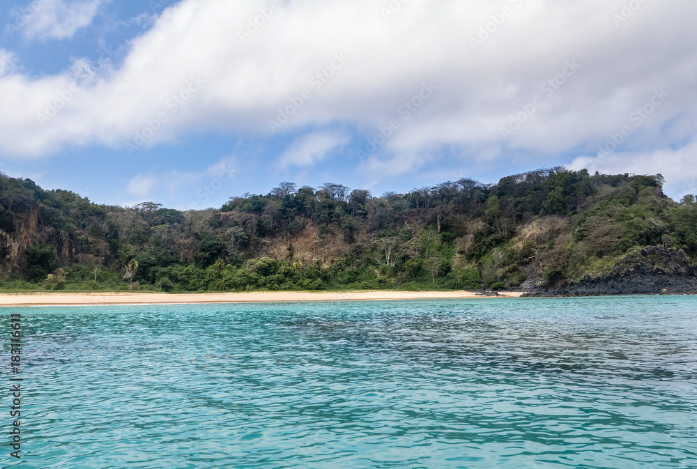 Sticker View of Praia do Sancho Beach from a Boat - Fernando de Noronha, Pernambuco, Brazil