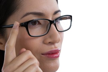 Close-up of woman in spectacle