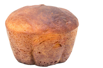 Homemade bread isolated on white background.
