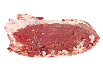 Raw pork meat on a white background
