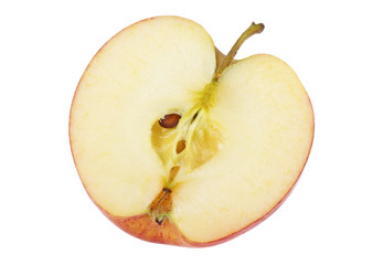 Half of red apple isolated on white background