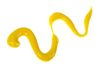 Mustard sauce on a white background