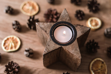 Adventskerze Holz