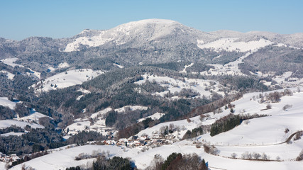 Winter landscape, south parth from black forest germany