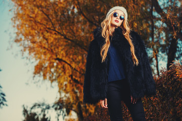 beautiful fashion autumn model