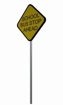 Verkehrsschild USA: Schulbus stoppt voraus