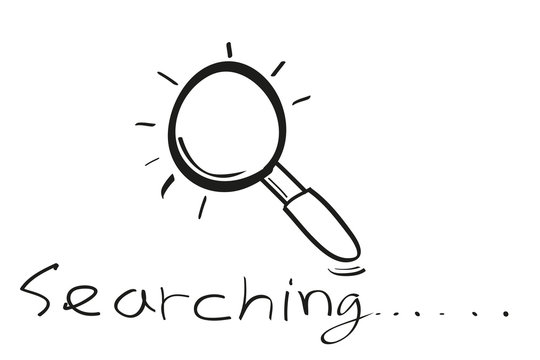 Sketchy Illustration :Search Something, Isolated on White