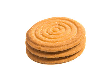 round butter cookie isolated