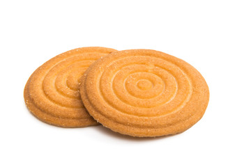 round butter cookie isolated