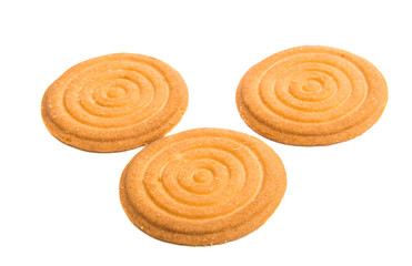 round butter cookie isolated