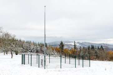 meteorological station under snow