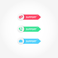 Fototapeta premium Support Banners Buttons Icons Set