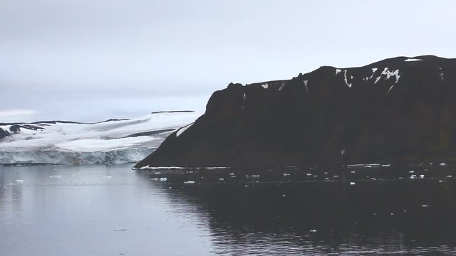 Glaciers and desert cliffs of Franz Joseph Land

