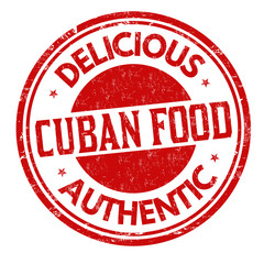 Cuban cuisine grunge rubber stamp
