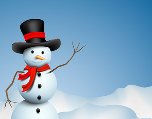 Snowman in  hat