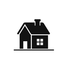 House icon, home symbol, Vector isolated flat illustration. Side view. Real estate, rent house