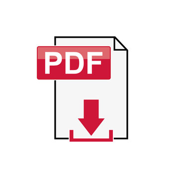 Pdf file download icon on white background, vector, Illustration, eps