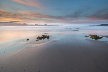spectacular sunset on the coast of Galicia
