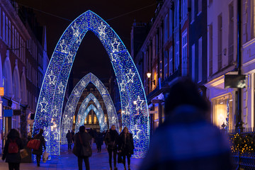 Molton street decorated for Christmas in London