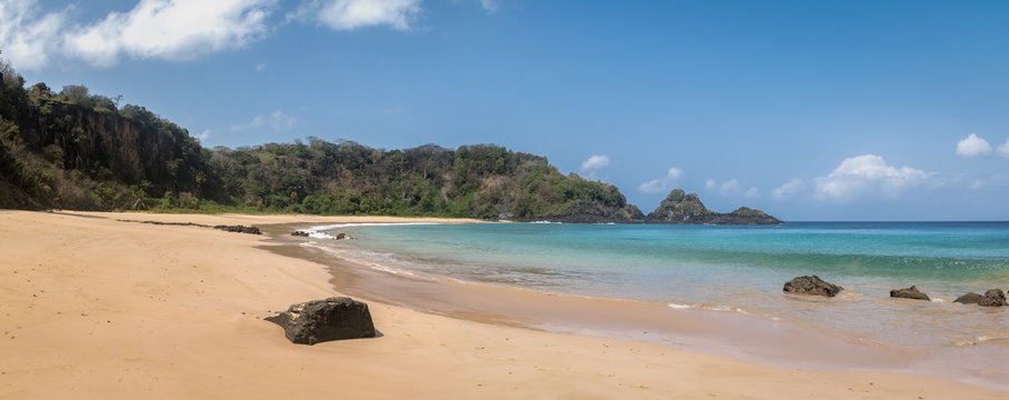 Panoramic view of Praia do Sancho Beach - Fernando de Noronha, Pernambuco, Brazil