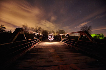 Painting with Lights on Old Bridge