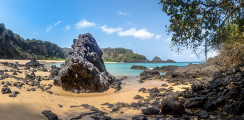 Panoramic view of Praia do Sancho Beach - Fernando de Noronha, Pernambuco, Brazil © diegograndi