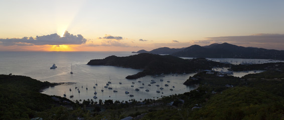 English Harbour Sunset Panorama, Antigua