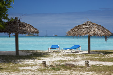Beach Chairs And Umbrella, Antigua