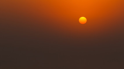 Bright sun during sunset