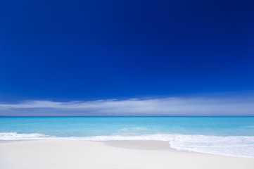 Clean White Caribbean Beach With Blue Sky, Antigua