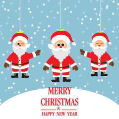 Merry Christmas and Happy New Year. Illustration of Santa Claus.