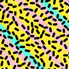Retro Seamless Pattern in Memphis Style Design