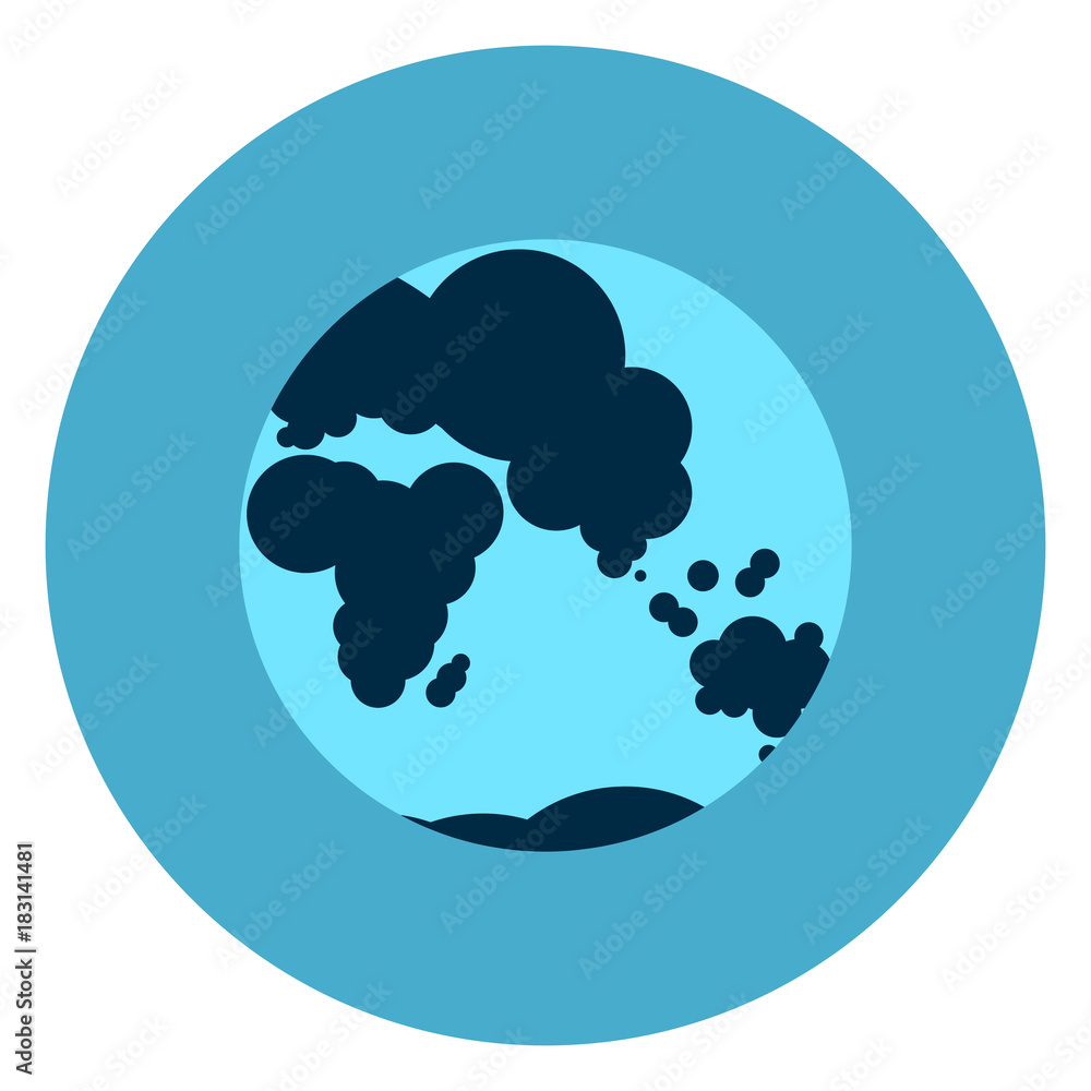 Poster earth globe with map icon web button