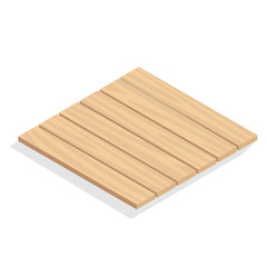 wood plate isometric on white background.