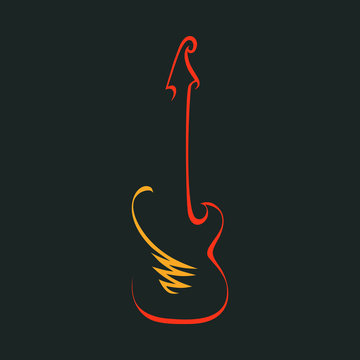 Abstract electric guitar symbol, icon. Used for logo Stock Vector | Adobe  Stock