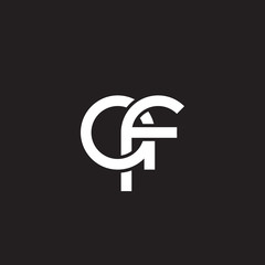 Initial lowercase letter af, overlapping circle interlock logo, white color on black background