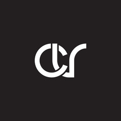 Initial lowercase letter cv, overlapping circle interlock logo, white color on black background