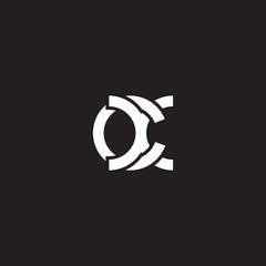 Initial lowercase letter cx, overlapping circle interlock logo, white color on black background
