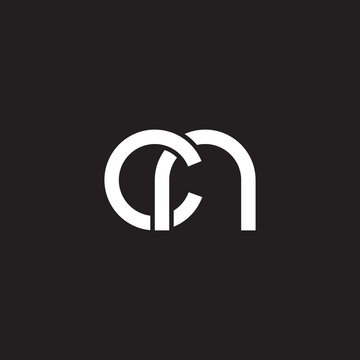 Initial lowercase letter cn, overlapping circle interlock logo, white color on black background
