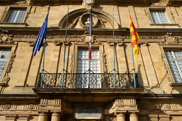 Front facade of town hall building in aix en provence france photo