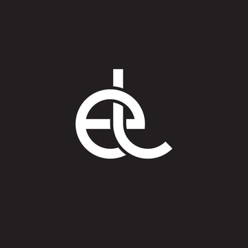 Initial lowercase letter el, overlapping circle interlock logo, white color on black background