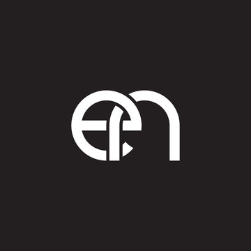 Initial lowercase letter en, overlapping circle interlock logo, white color on black background