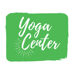 Yoga Center label. Eco style and Wellness Life. Healthy Lifestyle badges. Vector illustration icon with Sunburst