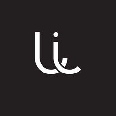 Fototapeta Initial lowercase letter li, overlapping circle interlock logo, white color on black background obraz