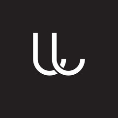 Initial lowercase letter ll, overlapping circle interlock logo, white color on black background