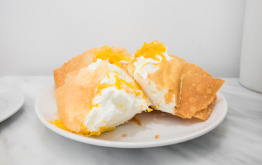 Thai Crispy Pancake,Thai sweet dessert.