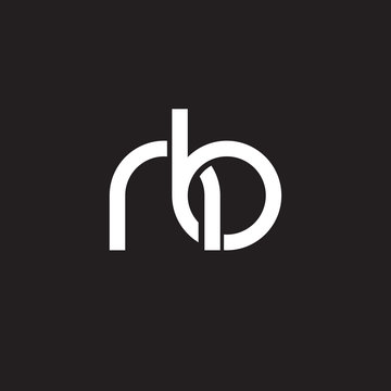 Initial lowercase letter nb, overlapping circle interlock logo, white color on black background
